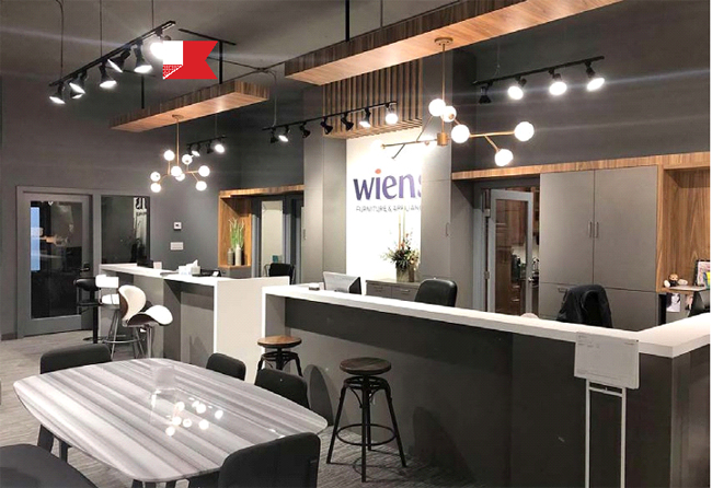 The sales area in Wiens Furniture & Appliances.
